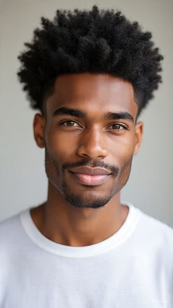 Low Taper Fade Afro Curls