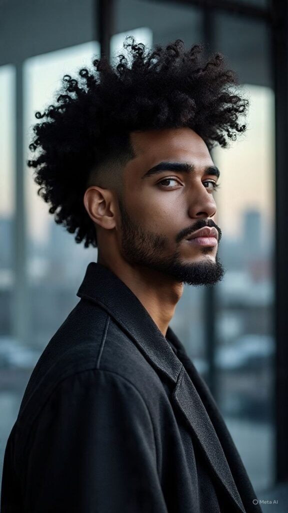 Low Taper Fade with Curly Undercut