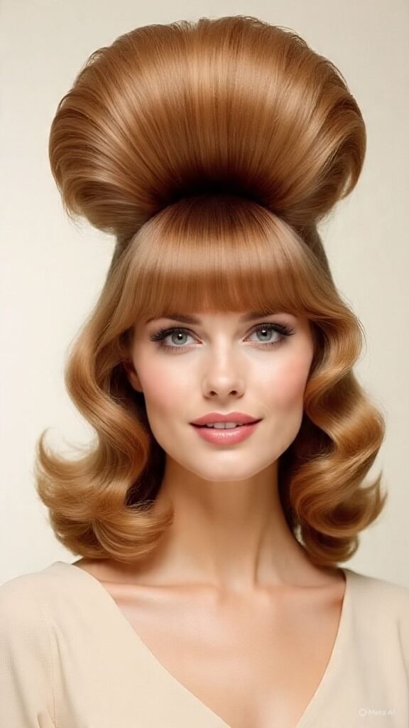 Medium Hair with Voluminous Curtain Bangs