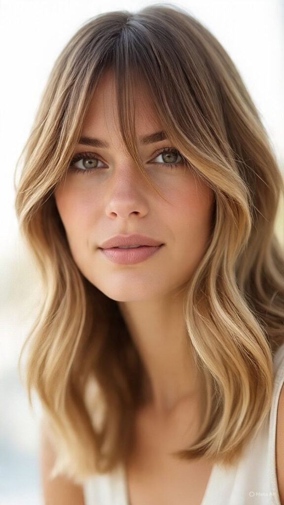 Mid Length with Curtain Bangs