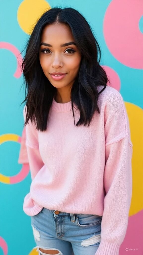 Pink-Toned Money Piece for a Playful Look