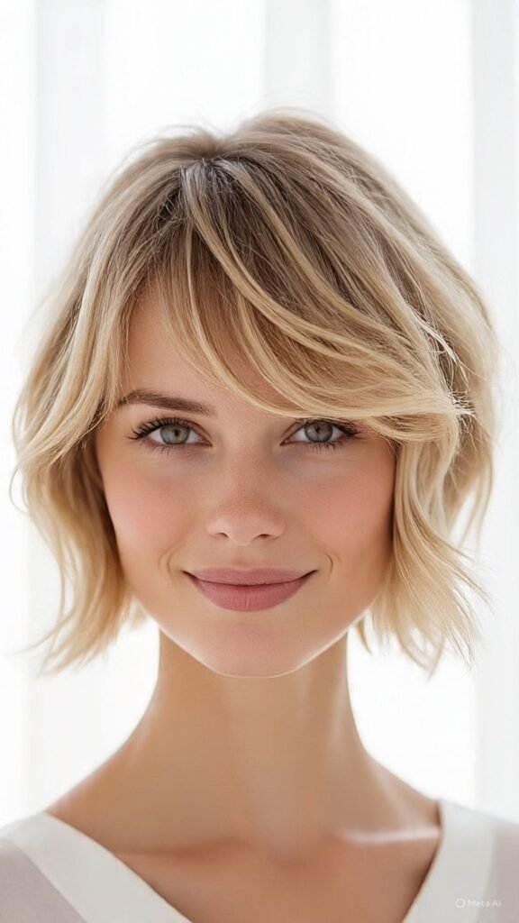 Pixie Bob with Curtain Bangs