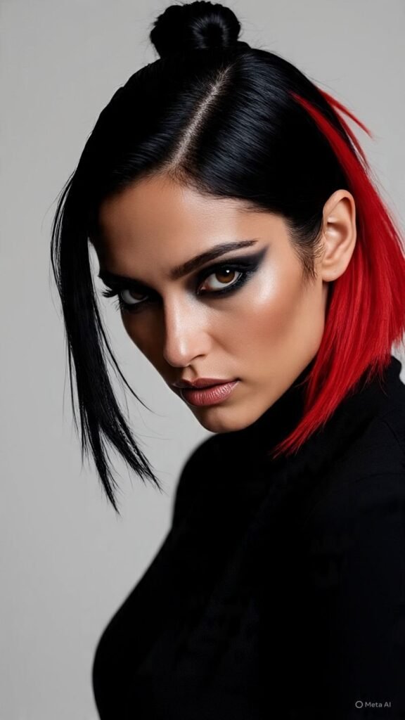 Red Underneath Black Hair