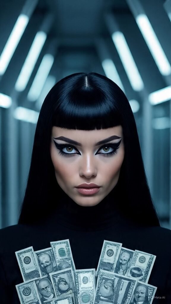 Silver Money Piece on Black Hair