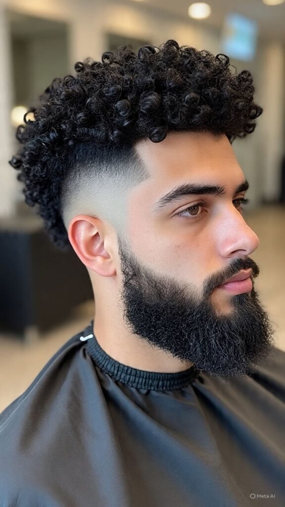 Skin Fade with Curly Top