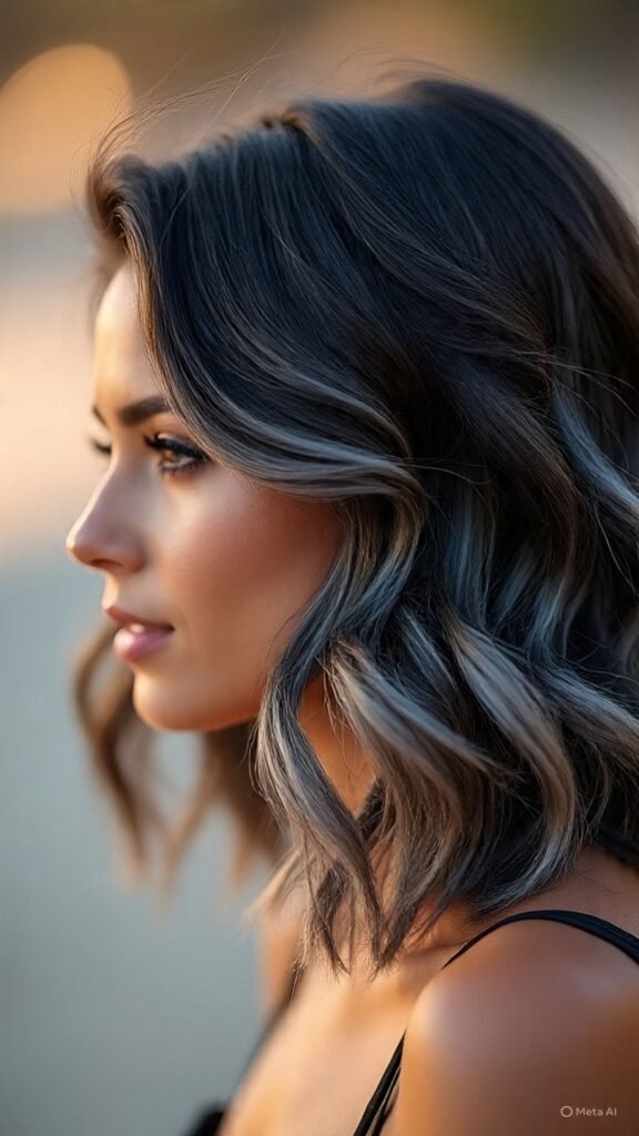 Steel Gray Highlights with Waves