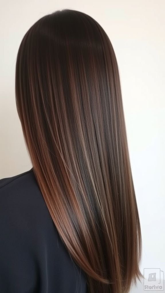 Subtle Ash Brown Lowlights on Dark Brunette