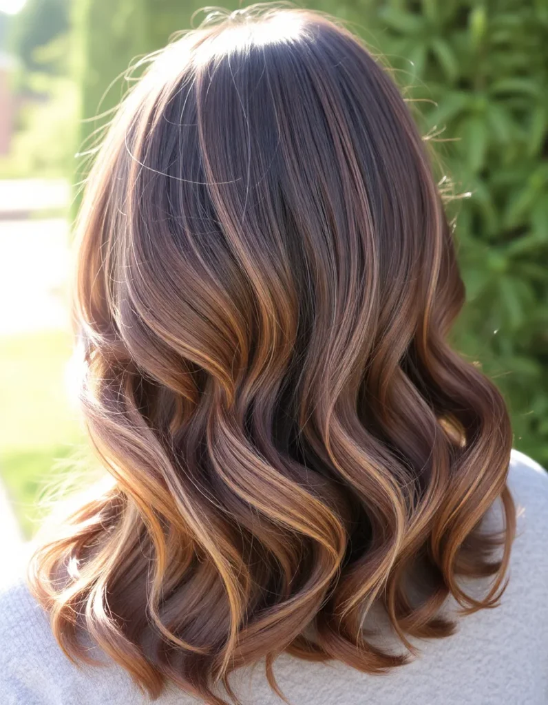Balayage with Light Brown Ribbons