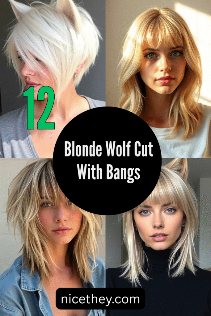 Blonde Wolf Cut With Bangs