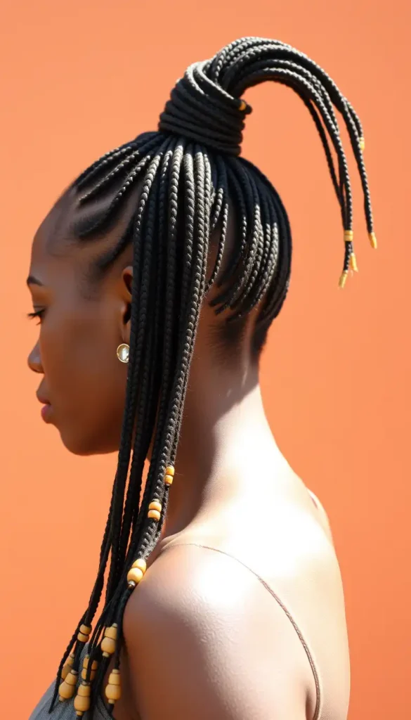 Braided Ponytail with Beads