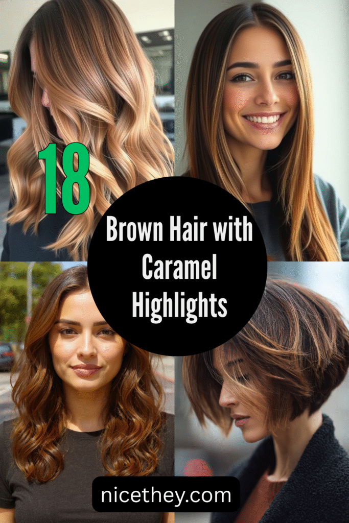 Brown Hair with Caramel Highlights