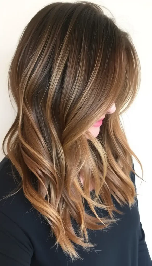 Brown Hair with Peekaboo Highlights