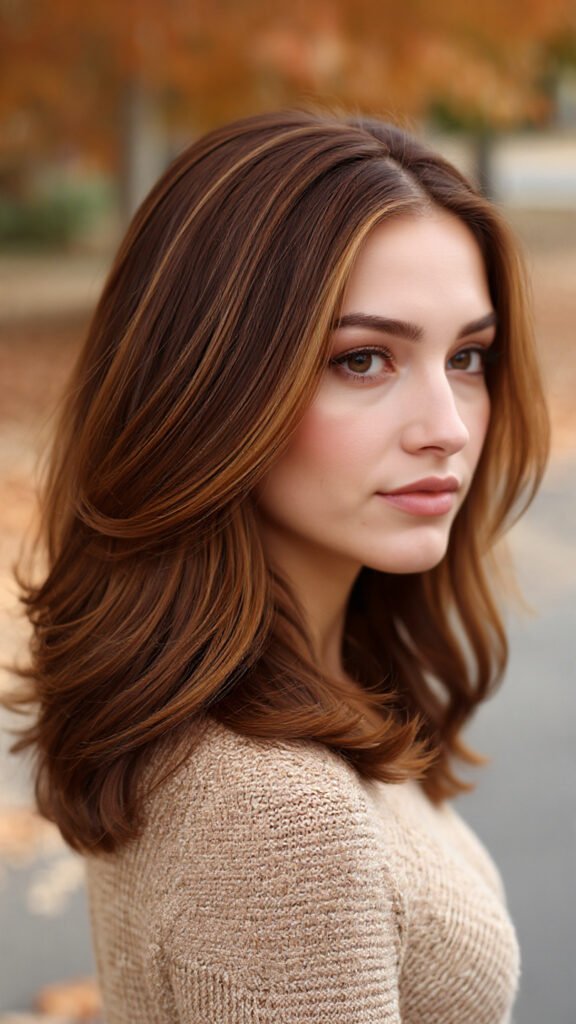 Caramel Money Piece on Brown Hair