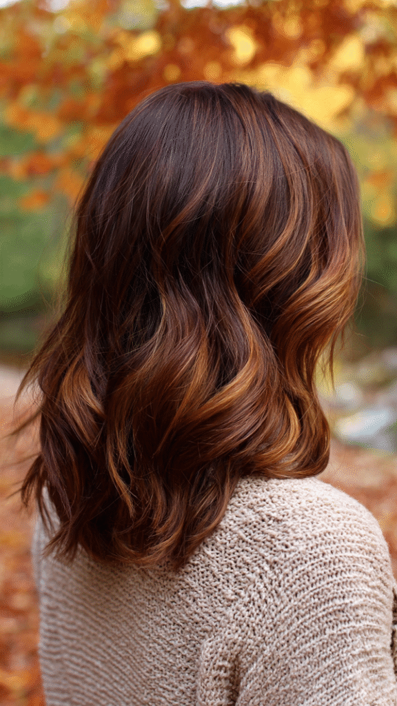 Chestnut Brown with Caramel Highlights