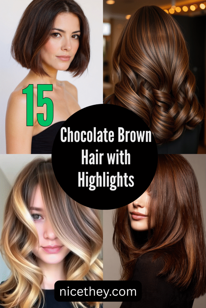 Chocolate Brown Hair with Highlights