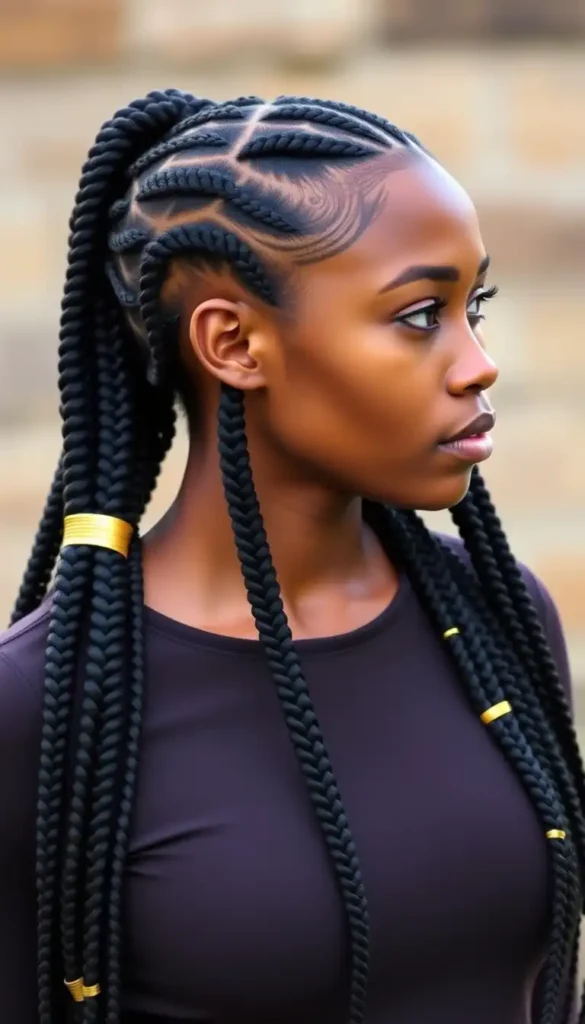 Feed-In Braids Ponytail
