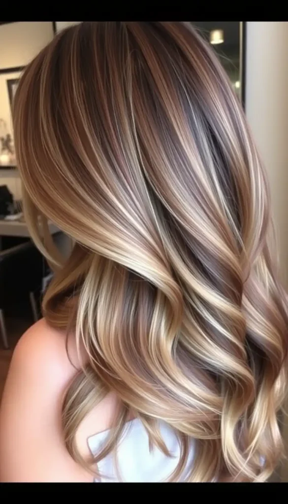 Long Layers with Light Brown Ribbons
