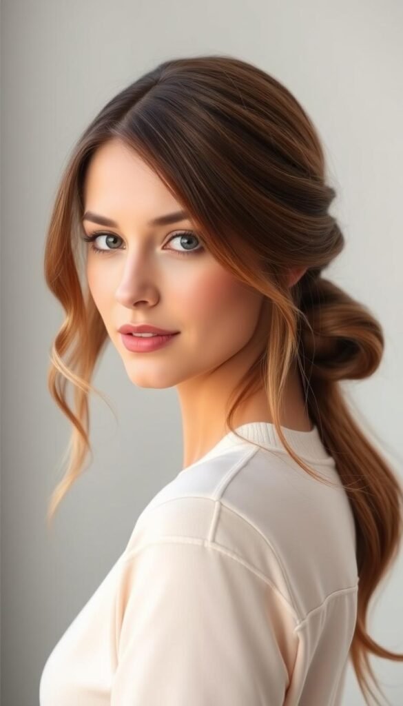 Low Knot with Face-Framing Pieces