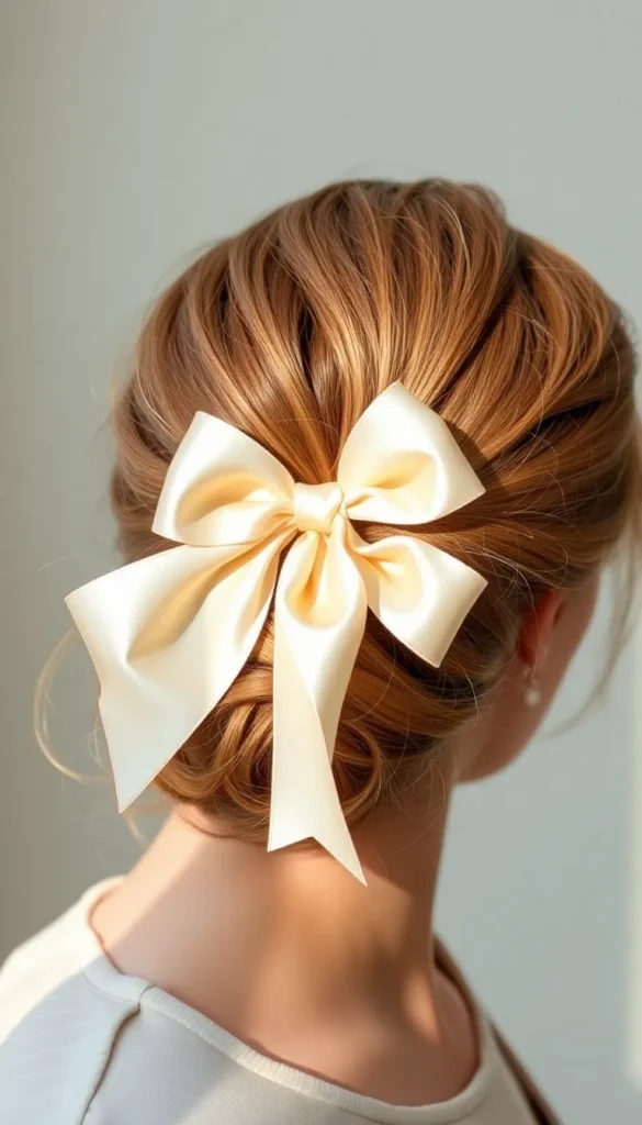 Textured Bun with Ribbon Tie