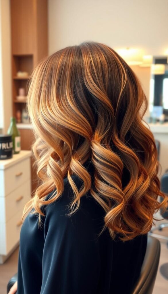 Toffee Lowlights on Brunette Hair