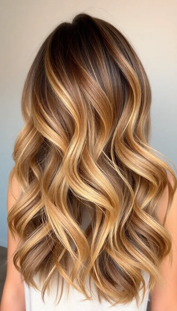 Warm Brunette with Sandy Highlights