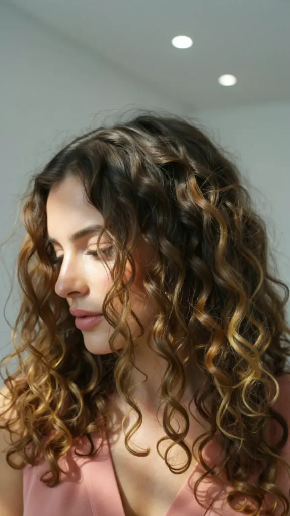 Balayage Highlights for Curly Hair