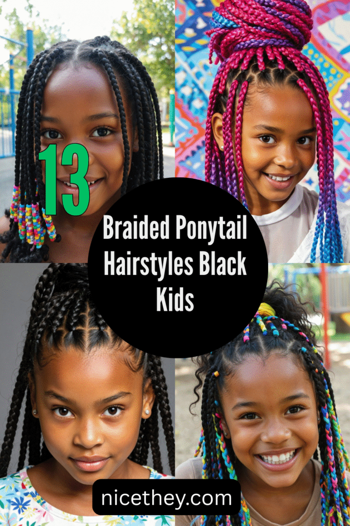Braided Ponytail Hairstyles Black Kids