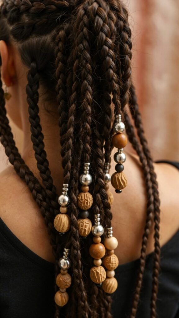 Braided Ponytail with Beads