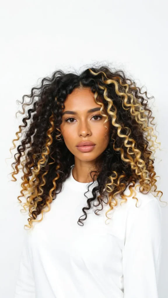 Chunky Highlights for Curly Hair