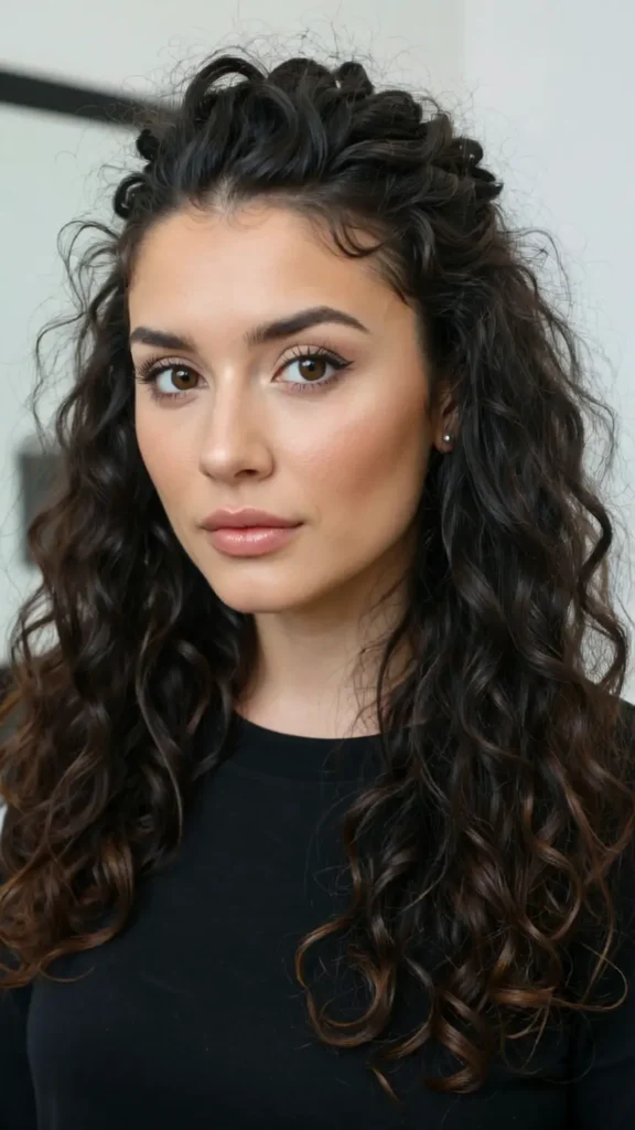 Classic Half Up Half Down with Curls