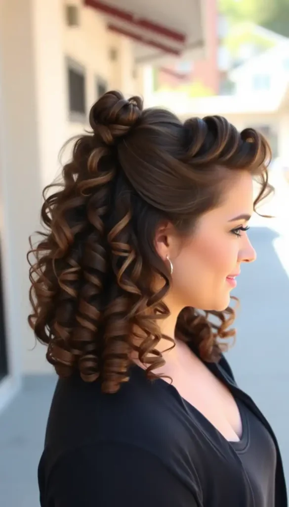 Half-Up Curly Updo
