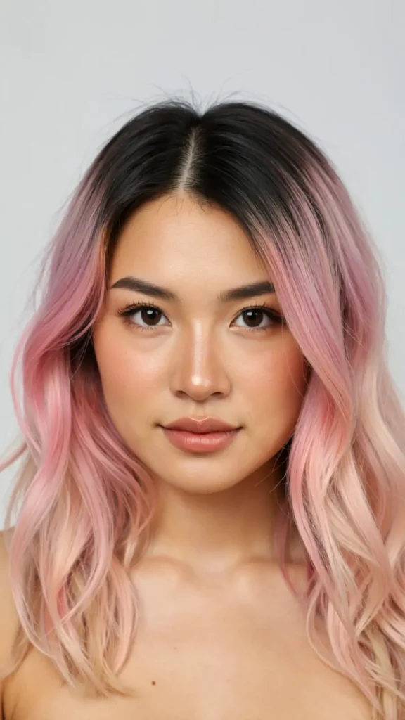 Pink Ombre Wolf Cut