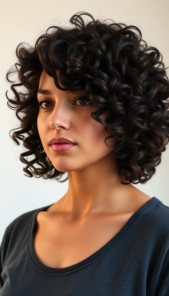 Short Curly Wolf Cut