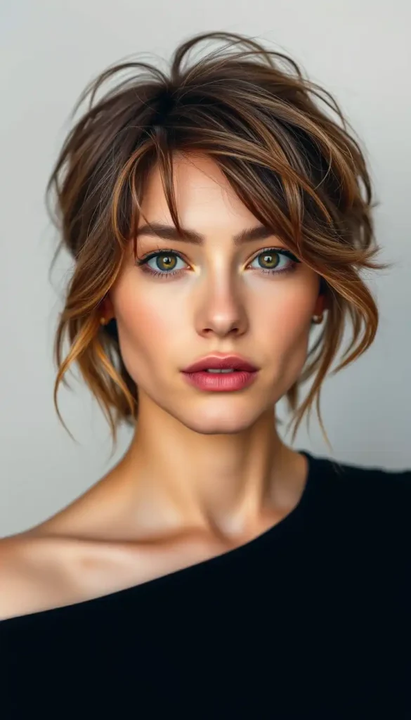 Short Wolf Cut with Wispy Bangs