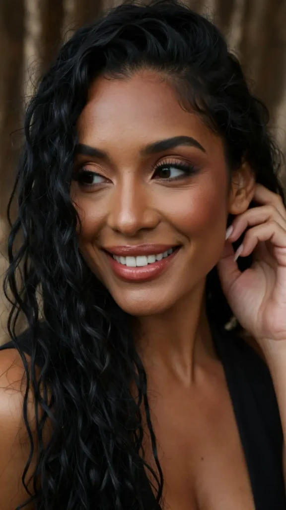 Side-Swept Thin Locs