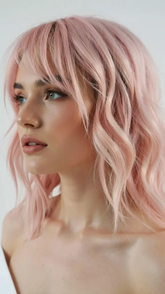 Soft Pastel Pink Wolf Cut