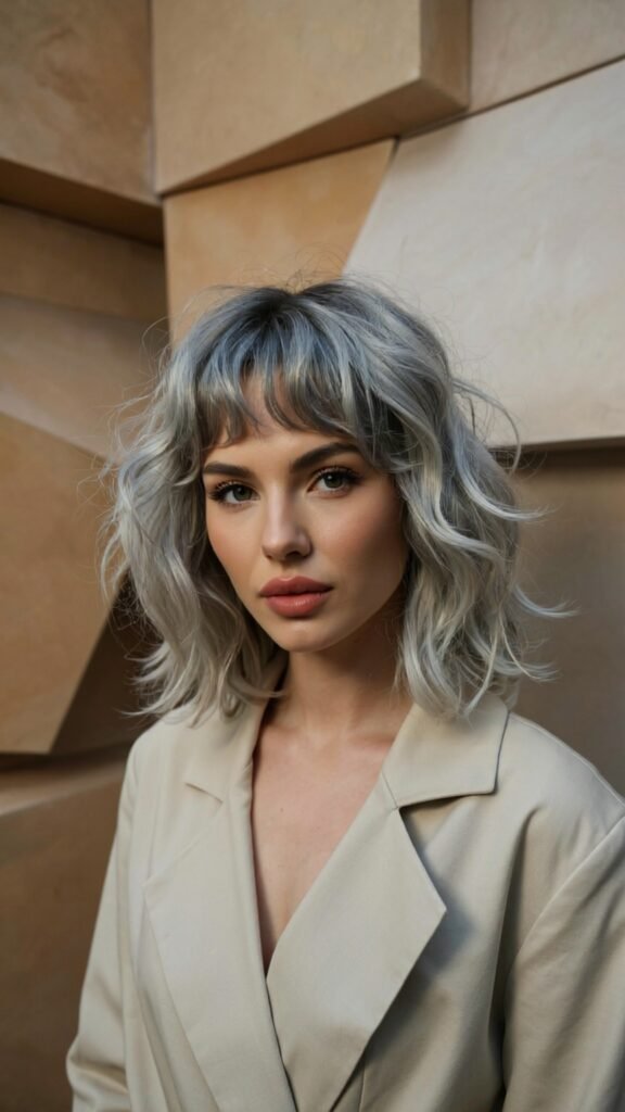 Textured Gray Shag Cut