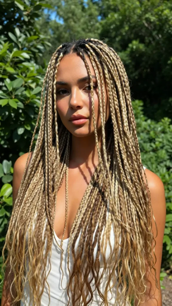 Thin Locs with Highlights