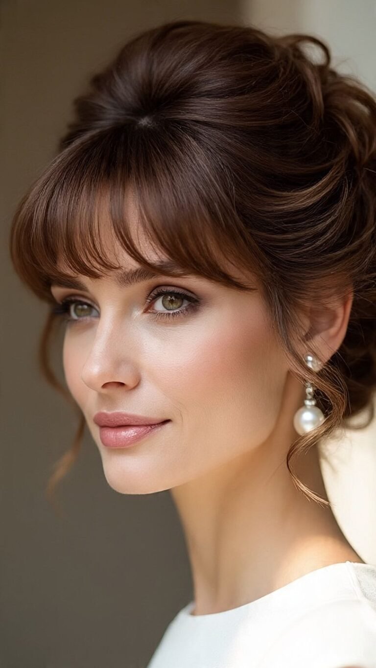 Updo with Curtain Bangs