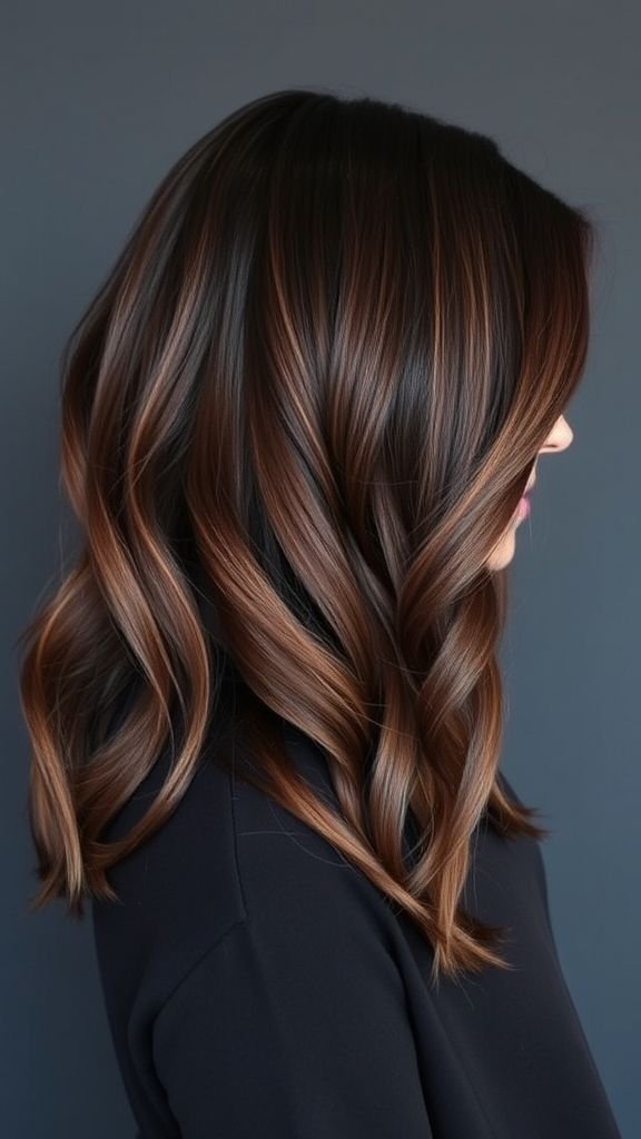 Brunette with Mahogany Lowlights